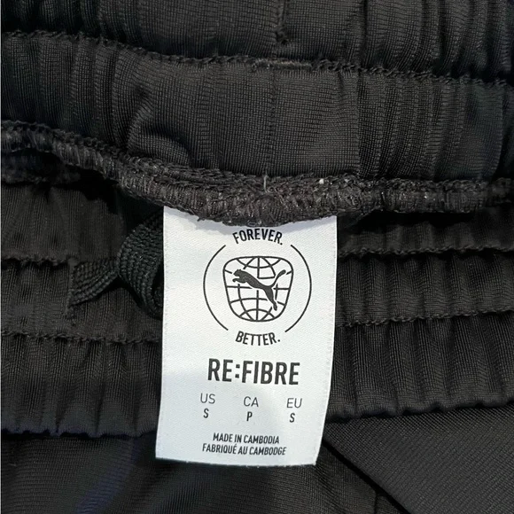 Puma Womens Black Track Pants with Buttons on Side Wide Leg - Picture 4 of 4